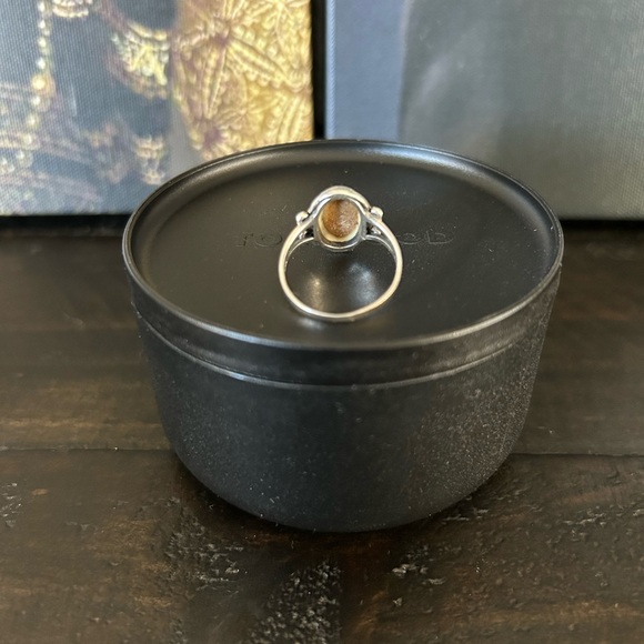 Vintage natural tiger’s eye sterling silver ring size 8 - Picture 3 of 5